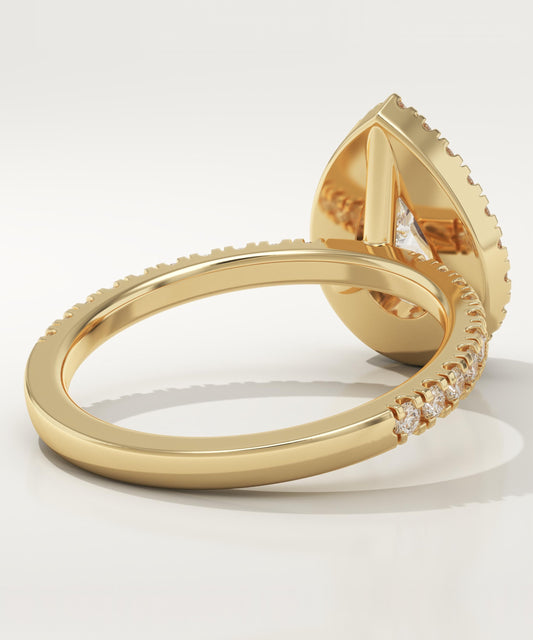Pear Cut Halo & Pave Lab-Grown Diamond Engagement Ring