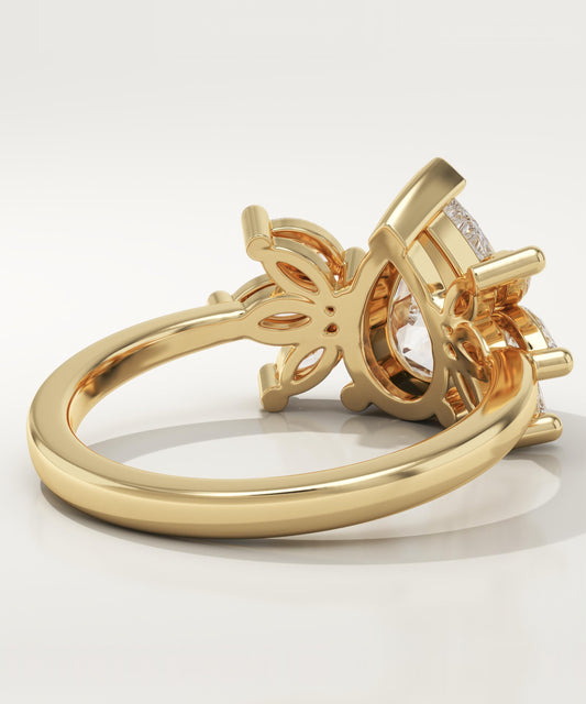 Pear Cut Nature Inspired Lab-Grown Diamond Engagement Ring