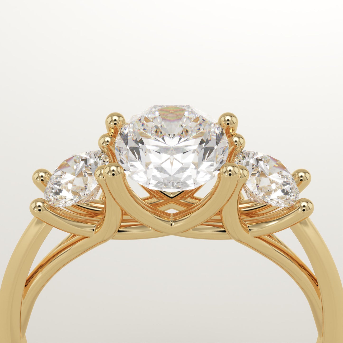 1.91 CT Oval Cut Moissanite Three Stone Engagement Ring (US Size 11 Ready To Ship)