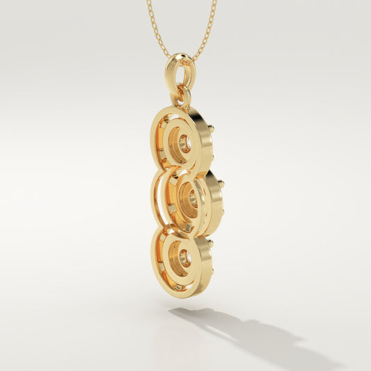 1.22 TCW Round Lab-Grown Diamond Three Stone Charm Necklace