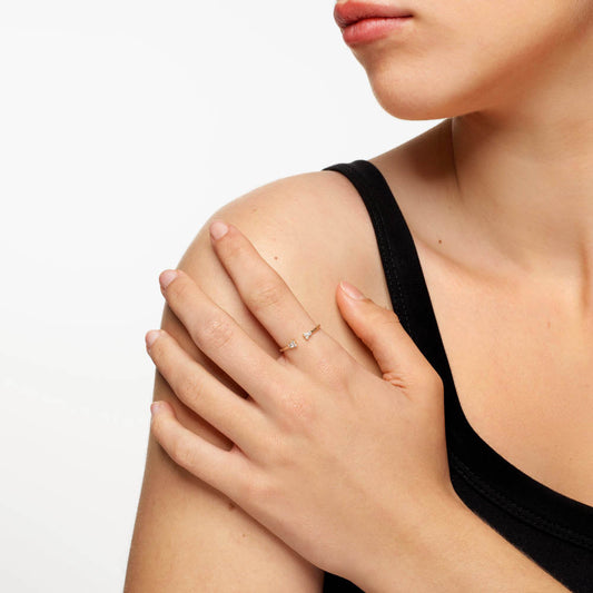 0.09 TCW Round Cut Lab-Grown Diamond Multistone Open Shank Wedding Band