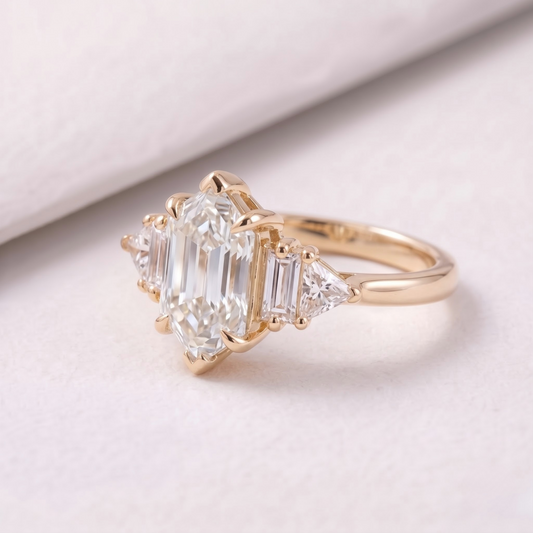 2 CT Pear Cut Curved Lab-Grown Diamond Engagement Ring
