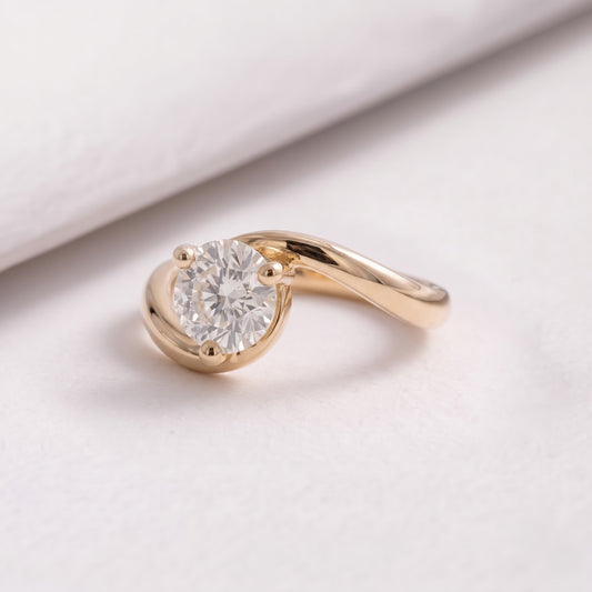 1 CT Round Cut Solitaire Lab-Grown Diamond Engagement Ring