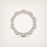 3.30 CT Two Tone Princess & Round Moissanite Diamond Band For Him