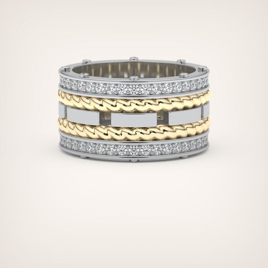 1.05 CT Classic Lab-Grown Diamond Twisted Style Men's Wedding Band