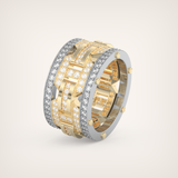 2.10 CT  Two Tone style Moissanite Diamond Men's Wedding Band