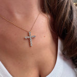 1.8 TCW Round Lab-Grown Diamond Cross Necklace 4