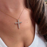 1.8 TCW Round Lab-Grown Diamond Cross Necklace 4