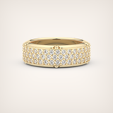 1.00 CT Muti- Row Setting Moissanite Diamond Band For Him