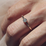 0.8 CT Asscher Cut Lab-Grown Diamond Bezel Engagement Ring