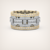 2.10 CT  Two Tone style Moissanite Diamond Men's Wedding Band
