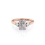 2 CT Radiant Cut Three Stone Hidden Halo Lab-Grown Diamond Engagement Ring