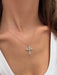 1.2 TCW Round Lab-Grown Diamond Cross Necklace 2