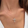 1.2 TCW Round Lab-Grown Diamond Cross Necklace 2