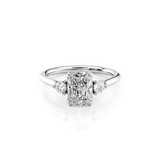 2 CT Radiant Cut Three Stone Hidden Halo Lab-Grown Diamond Engagement Ring