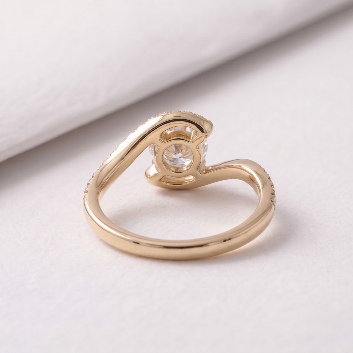 2 CT Pear Cut Curved Lab-Grown Diamond Engagement Ring