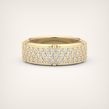 1.00 CT Muti- Row Setting Moissanite Diamond Band For Him