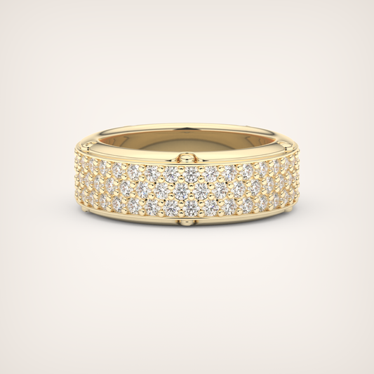 1.00 CT Muti-Row Setting Lab-Grown Diamond Band For Him