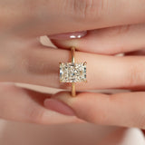 2 CT Radiant Cut Hidden Halo Lab-Grown Diamond Engagement Ring