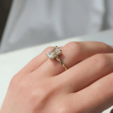 2 CT Radiant Cut Twisted Shank Hidden Halo Lab-Grown Diamond Engagement Ring