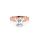 2 CT Radiant Cut Vintage Hidden Halo Lab-Grown Diamond Engagement Ring