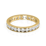 1.2 TCW Round Lab-Grown Diamond Channel Full Eternity Wedding Band