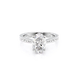 2 CT Oval Cut Vintage Hidden Halo Lab-Grown Diamond Engagement Ring