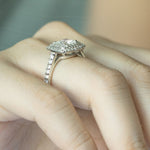 1 CT Cushion Cut Double Halo Lab-Grown Diamond Engagement Ring 7