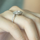 1 CT Cushion Cut Double Halo Lab-Grown Diamond Engagement Ring 7