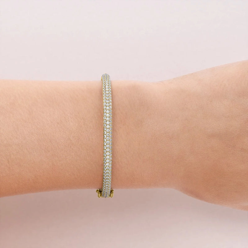 2 TCW Round Shaped Lab-Grown Diamond Bangle Bracelet 2