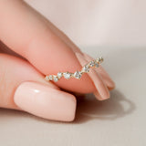 0.2 TCW Round Lab-Grown Diamond V Shaped Wedding Band