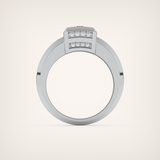 0.45 CT Round Moissanite Diamond Channel Setting Band For Him