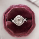 1 CT Oval Cut Double Halo & Twisted Pave Lab-Grown Diamond Engagement Ring 5