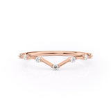0.15 TCW Round Lab-Grown Diamond V Shaped Wedding Band