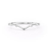 0.15 TCW Round Lab-Grown Diamond V Shaped Wedding Band