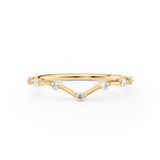 0.15 TCW Round Lab-Grown Diamond V Shaped Wedding Band