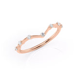 0.15 TCW Round Lab-Grown Diamond V Shaped Wedding Band