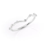 0.15 TCW Round Lab-Grown Diamond V Shaped Wedding Band