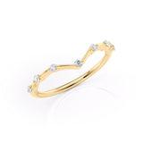 0.15 TCW Round Lab-Grown Diamond V Shaped Wedding Band