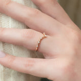 0.15 TCW Round Lab-Grown Diamond V Shaped Wedding Band
