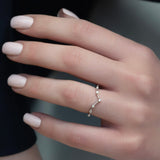 0.15 TCW Round Lab-Grown Diamond V Shaped Wedding Band