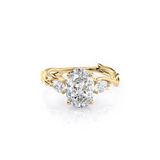 2 CT Oval Cut Three Stone Twig Lab-Grown Diamond Engagement Ring