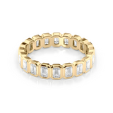 2 TCW Emerald Cut Lab-Grown Diamond Bezel Full Eternity Wedding Band