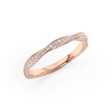 0.35 TCW Round Cut Lab-Grown Diamond Twisted Half Eternity Wedding Band