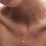 0.15 CT Pear Lab-Grown Diamond Solitaire Necklace