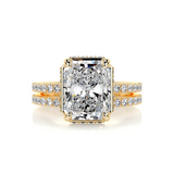 2 CT Radiant Cut Bezel & Pave Lab-Grown Diamond Bridal Set