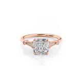 2 CT Asscher Cut Vintage Pave Lab-Grown Diamond Engagement Ring