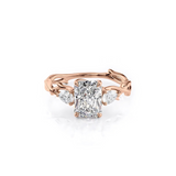 2 CT Radiant Cut Three Stone Twig Lab-Grown Diamond Engagement Ring