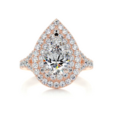 1.5 CT Pear Cut Double Halo & Pave Lab-Grown Diamond Engagement Ring