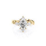 2.5 CT Marquise Cut Three Stone Twig Lab-Grown Diamond Engagement Ring